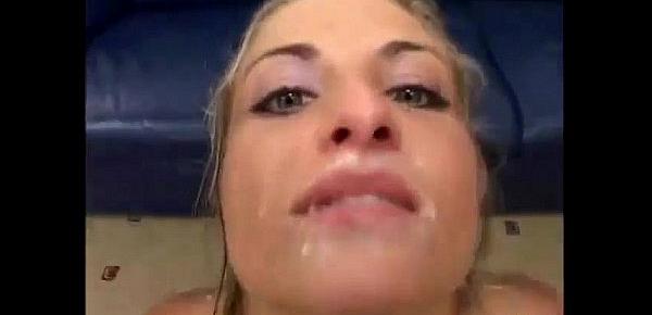  Blonde german girl gets nailed hard in the ass and cumshot
